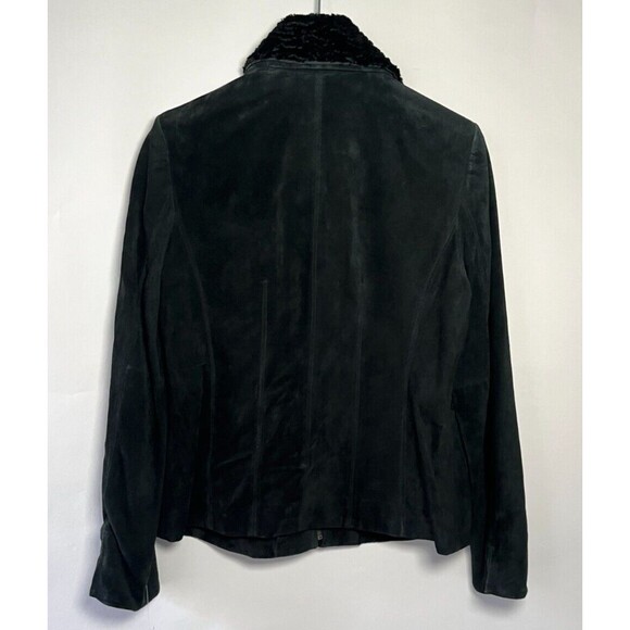 Vintage Valerie‎ Stevens Suede Leather Faux Fur Collar Jacket Medium Y2k Boho - Picture 8 of 12